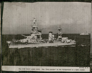 USS Salt Lake City with light cruiser in background