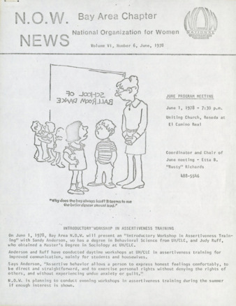 NOW News Bay Area Chapter, Vol. 6, No. 6, June 1978