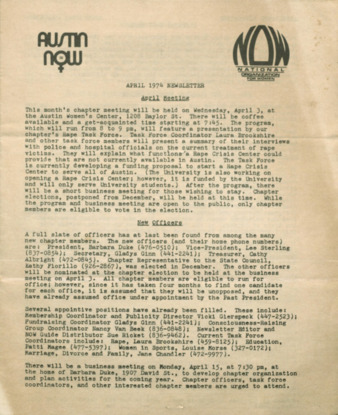 Austin NOW, April 1974