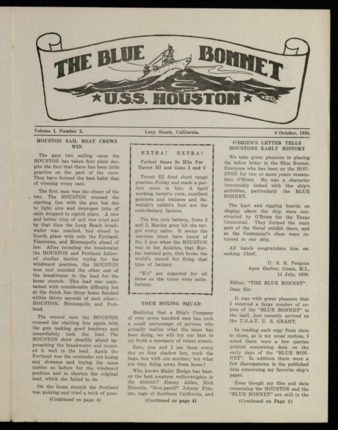 The Blue Bonnet, Vol. 1, No. 2, October 8, 1938