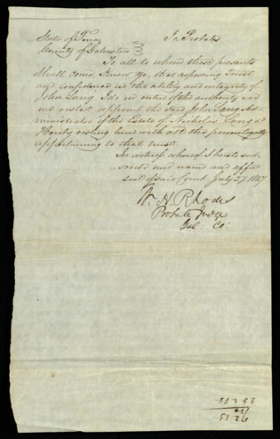 Appointment of estate administrator for John Lang