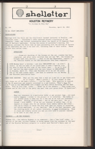 Shelletter, No. 104, April 18, 1963