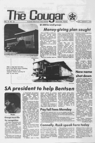 The Summer Cougar. Vol. 43, No. 120, August 4, 1977.