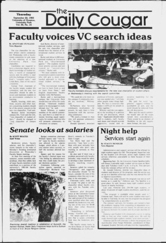 The Daily Cougar. Vol. 50, No. 14, September 22, 1983.