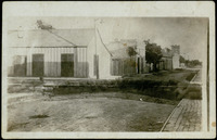 Defensive trench and buildings