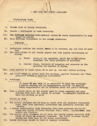 Out Line For County Campaign