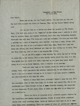 Letter from Capt. O. C. McDavid to Carolyn McDavid, 1944 April 27