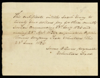 Pay certificate for Jacob Young