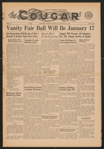 The Cougar, Vol. 7, No. 14, January 11, 1941