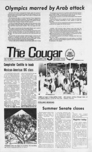 The Daily Cougar. Vol. 39, No. 2, September 6, 1972.