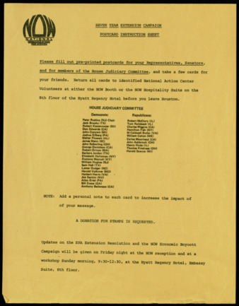 Seven Year Extension Campaign Postcard Instruction Sheet