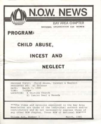 NOW News Bay Area Chapter, Vol. 14, No. 3, March 1985