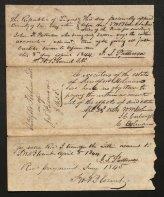 Court decision regarding settlement of a debt of the estate of Sanford Holman