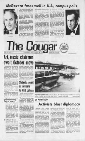 The Daily Cougar. Vol. 39, No. 15, September 28, 1972.