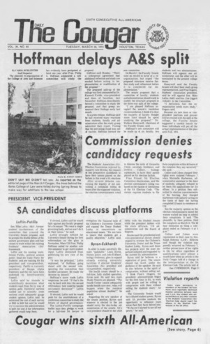 The Daily Cougar. Vol. 39, No. 85, March 20, 1973.