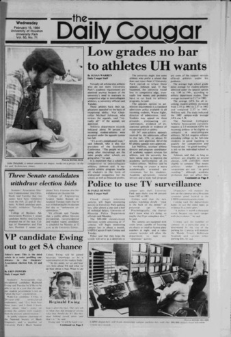 The Daily Cougar. Vol. 50, No. 71, February 15, 1984.