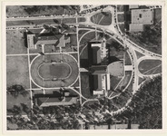 Aerial view of the Cullen Family Plaza