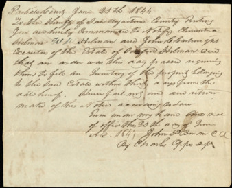 Order from the court for payment of allowance to Sanford Holman’s widow and children from his estate