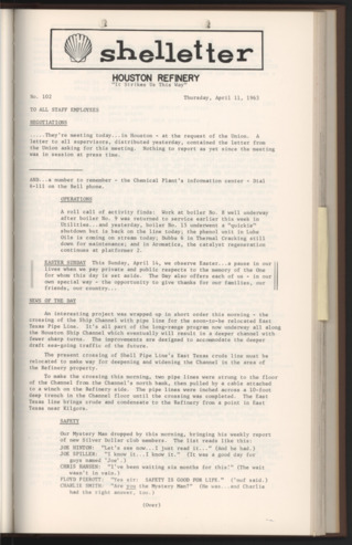 Shelletter, No. 102, April 11, 1963 