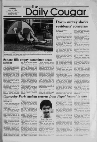 The Daily Cougar. Vol. 50, No. 105, April 24, 1984.