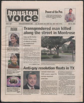 Houston Voice, No. 1187, July 25, 2003