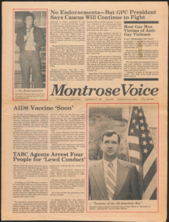 Montrose Voice, No. 257, September 27, 1985