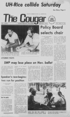 The Daily Cougar. Vol. 41, No. 8, September 13, 1974.