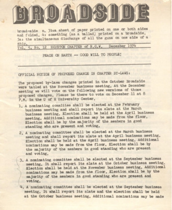 Broadside, Vol. 5, No. 12, December 1974