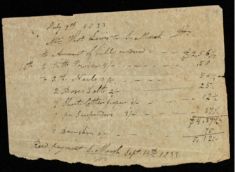 Bill from Shubael Marsh to Thomas Lewis