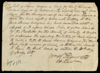 Receipt to James Morgan for bond