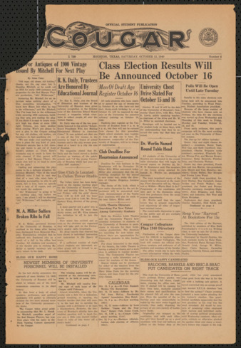 The Cougar, Vol. 7, No. 4, October 12, 1940