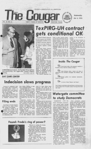 The Daily Cougar. Vol. 40, No. 18, October 3, 1973.