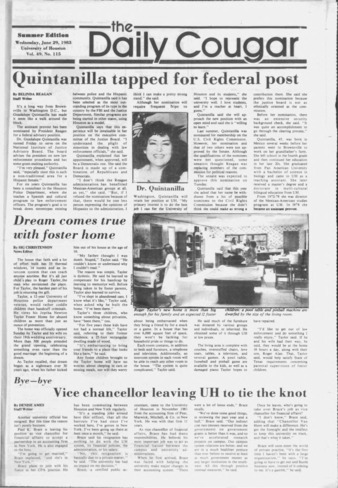 The Daily Cougar. Vol. 49, No. 115, June 29, 1983.