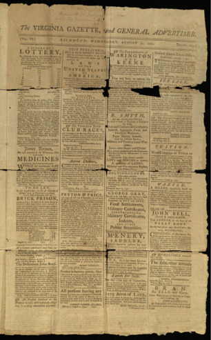 The Virginia Gazette and General Advertiser, Vol. 6, No. 265, August 31, 1791