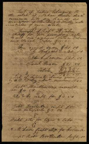 Receipt for estate papers of Nahan Ruxon