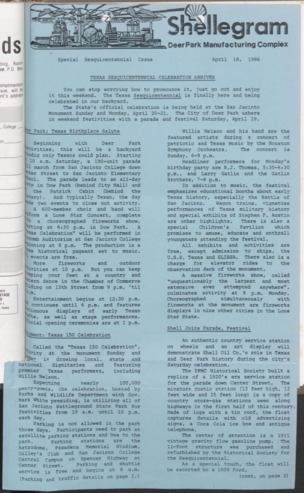 Shellegram, April 18, 1986, Special Sesquicentennial Issue