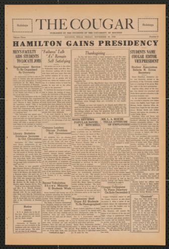 The Cougar, Vol. 3, No. 9, November 25, 1936