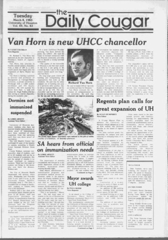 The Daily Cougar. Vol. 49, No. 83, March 8, 1983.