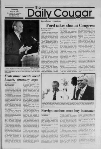 The Daily Cougar. Vol. 50, No. 104, April 19, 1984.