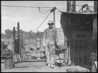 Man at an oil well in Brazoria County