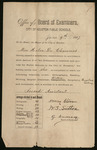Certificate of Examination, Helen De Chaumes