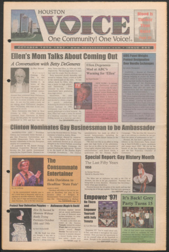 Houston Voice, No. 885, October 10, 1997