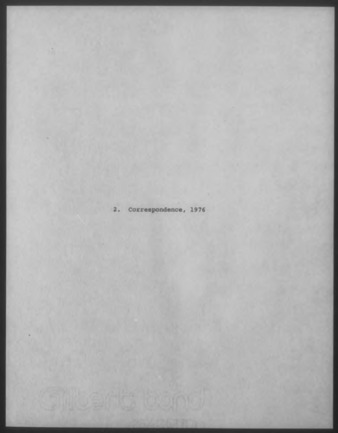 Mary Myart Malott Correspondence, 1976