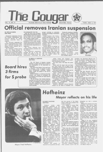 The Daily Cougar. Vol. 44, No. 54, December 6, 1977.
