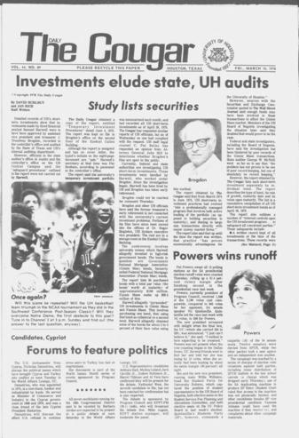 The Daily Cougar. Vol. 44, No. 89, March 10, 1978.