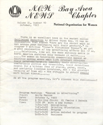 NOW News Bay Area Chapter, Vol. 11, No. 10, October 1983