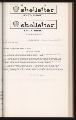 Shelletter, No. 32, October 25, 1962, Special Edition