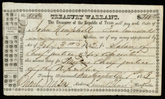 Treasury Warrant to John Hemphill