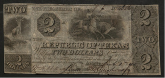 Republic of Texas, Monetary bill for $2