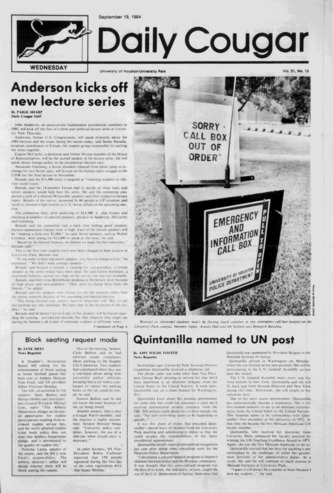 The Daily Cougar. Vol. 51, No. 3, September 19, 1984.